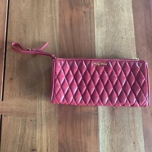 Miu Miu pink wristlet bag
